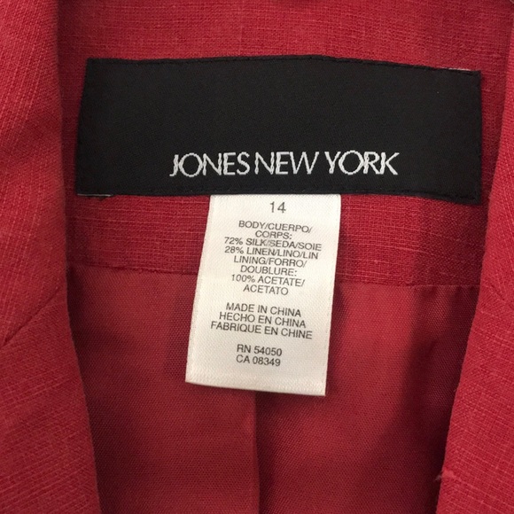 JONES NEW YORK SILK LINEN BLAZER - Picture 2 of 4